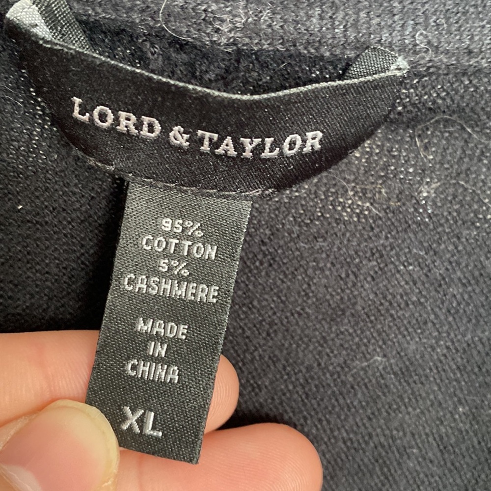 Lord and Taylor Simple Black Cardigan - Picture 3 of 4